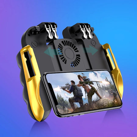 Smartphone Game Trigger Controller with Cooling Fan for FPS PUBG - iOS &amp; Android