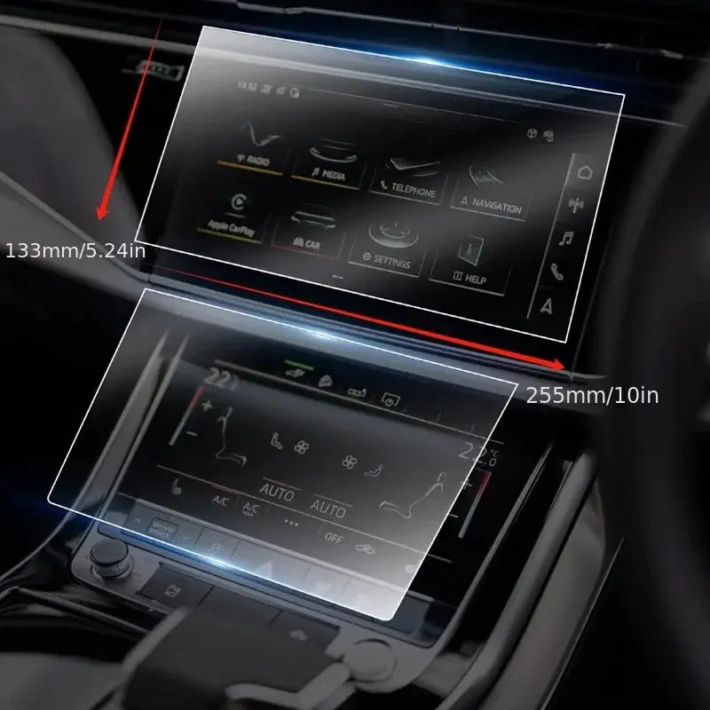 Anti-Scratch Tempered Glass Screen Protector for Audi Q7 Q8 E-Tron by InterCyprus Trading Ltd