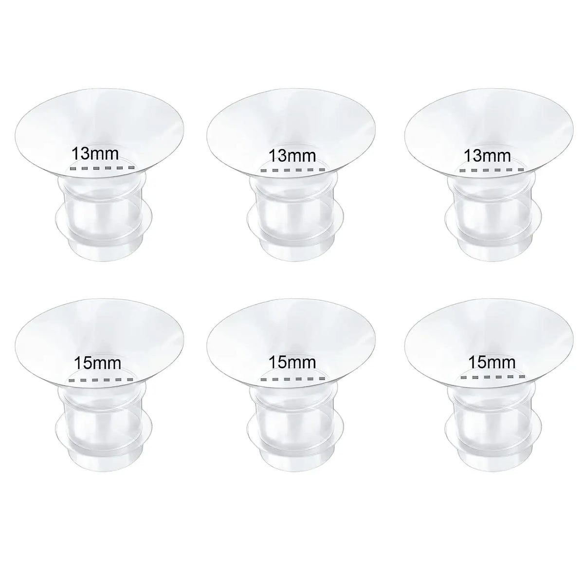 5 Size Breast Milk Pump Flange Inserts - Compatible &amp; Comfortable 13-15
