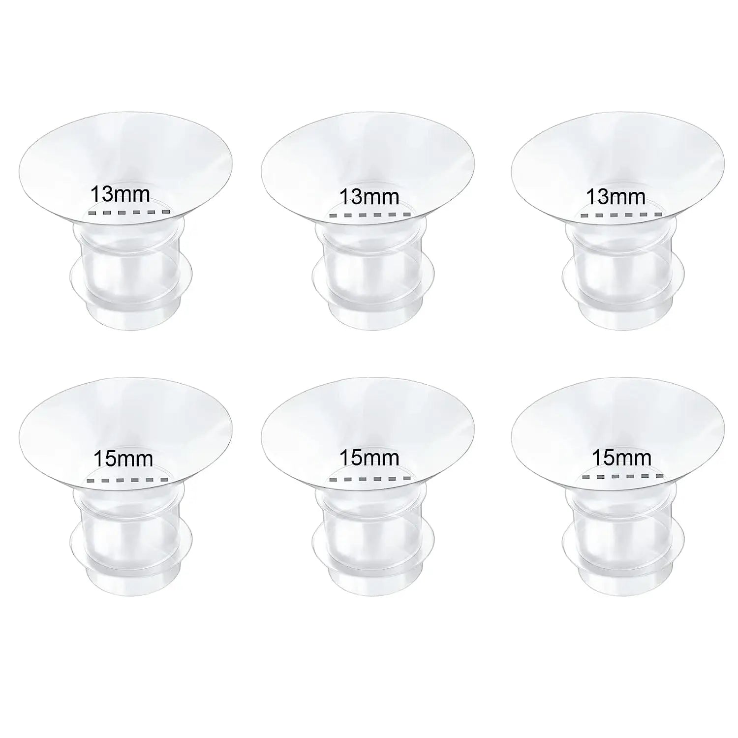 5 Size Breast Milk Pump Flange Inserts - Compatible &amp; Comfortable 13-15