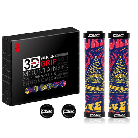 CNC Lock-On Silicone Shockproof MTB Handlebar Grips Demon eye