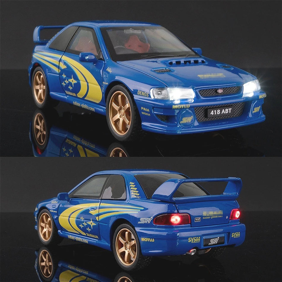 Model de mașină din metal turnat Diecast Impreza STI cu ușile deschise 1:32