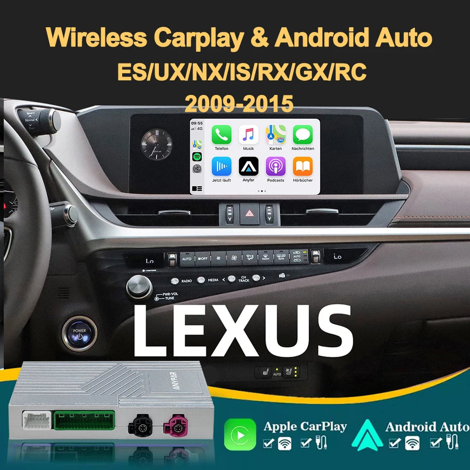 Interfață wireless CarPlay Android Auto pentru Lexus ES UX NX IS RX GX RC