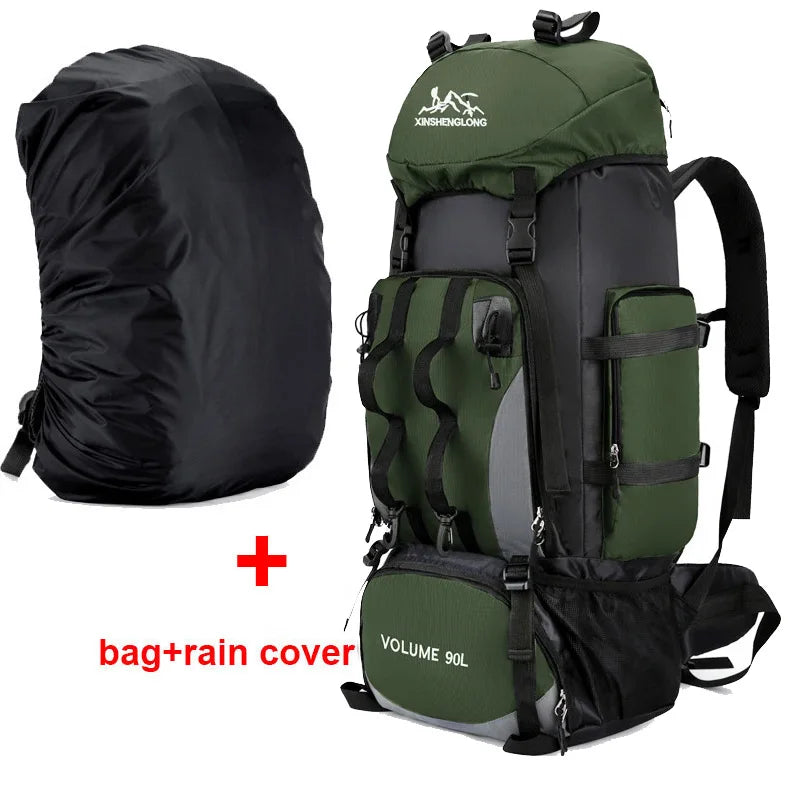 Hiking Trekking Bag &ndash; Waterproof 90L Capacity For Outdoors Army ad cover