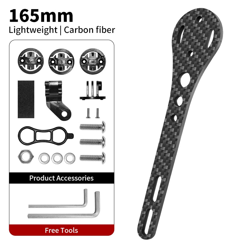 BUCKLOS Bicycle Computer Mount &ndash; Lightweight Carbon Fiber Design 165mm