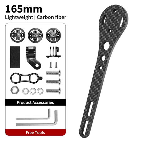 BUCKLOS Bicycle Computer Mount &ndash; Lightweight Carbon Fiber Design 165mm