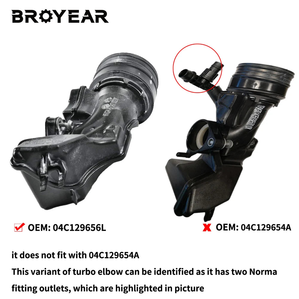 High-Flow Aluminum Turbo Inlet for Volkswagen Audi Seat Skoda 1.0TSI 04C129656L by InterCyprus Trading Ltd