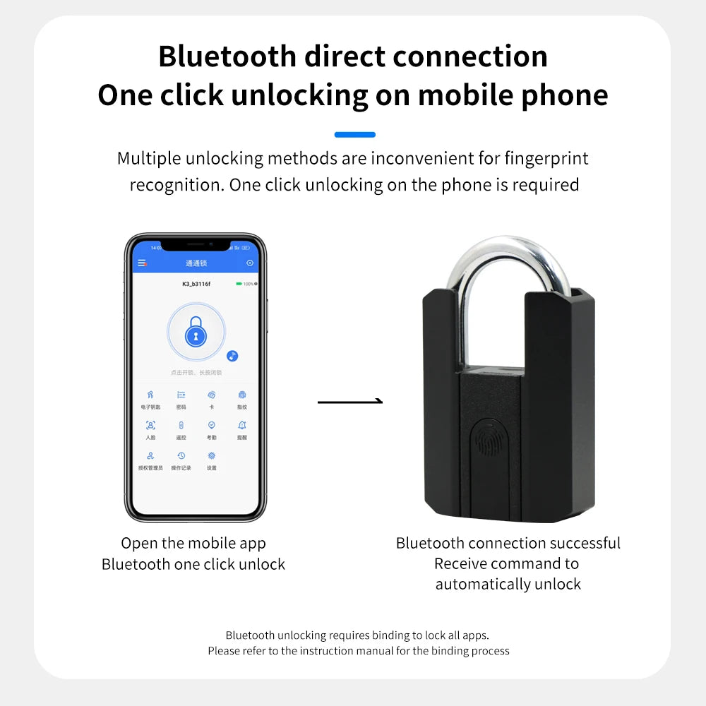 TTLOCK 916TT Fingerprint Padlock &ndash; Bluetooth App Access