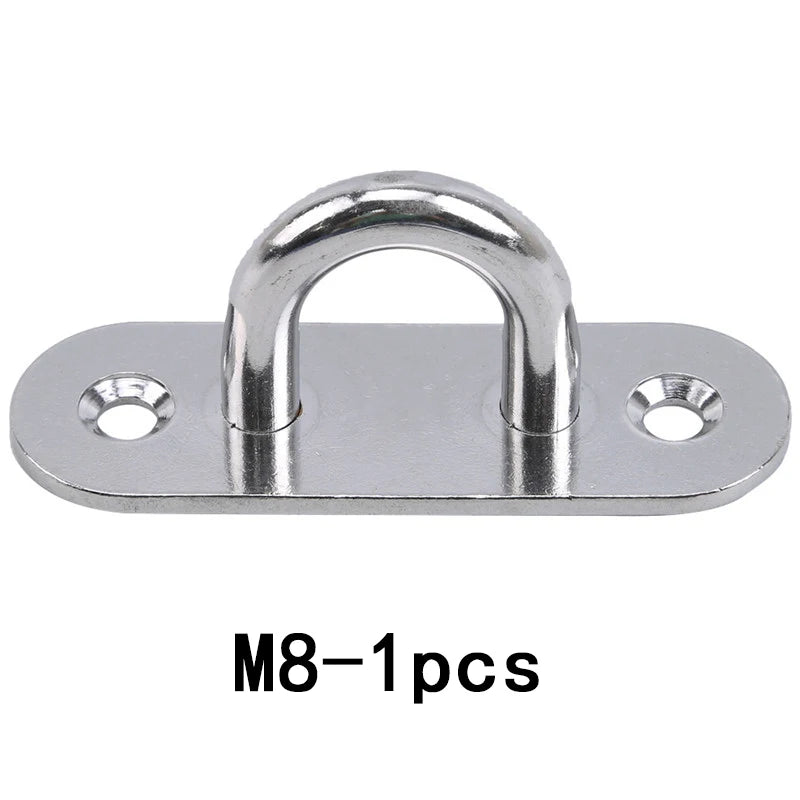 304-M6 M5 M8 Oval Eye Board Marine Deck Buckle Staple Boat Shade Sail Mounting Fastening Set - 304 Marine Grade Stainless Steel M8-1pcs