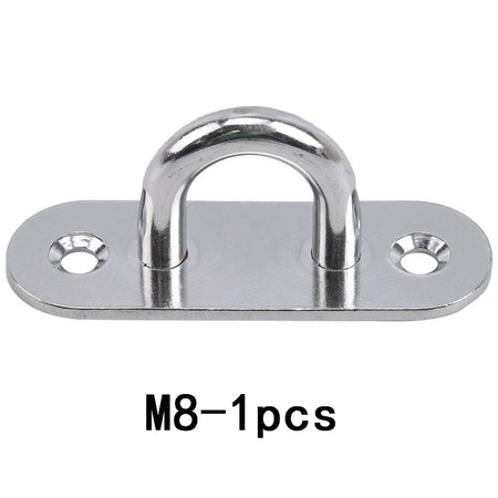 304-M6 M5 M8 Oval Eye Board Marine Deck Buckle Staple Boat Shade Sail Mounting Fastening Set - 304 Marine Grade Stainless Steel M8-1pcs