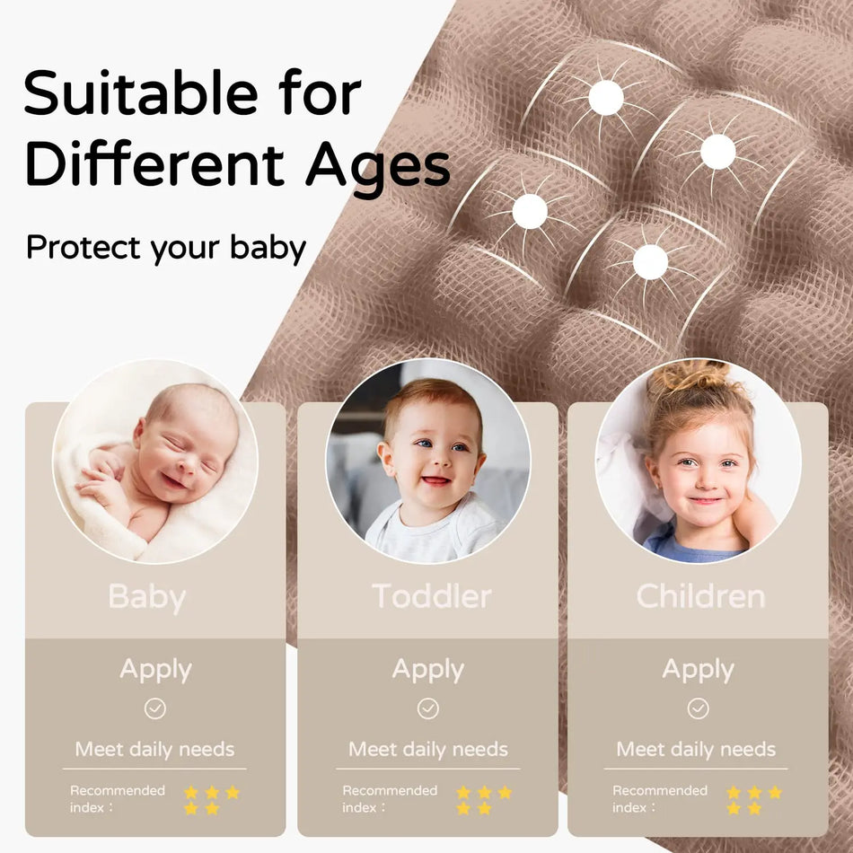 Комплект от 2 качулки за бебета, 35x35 инча, 100% муселин памук