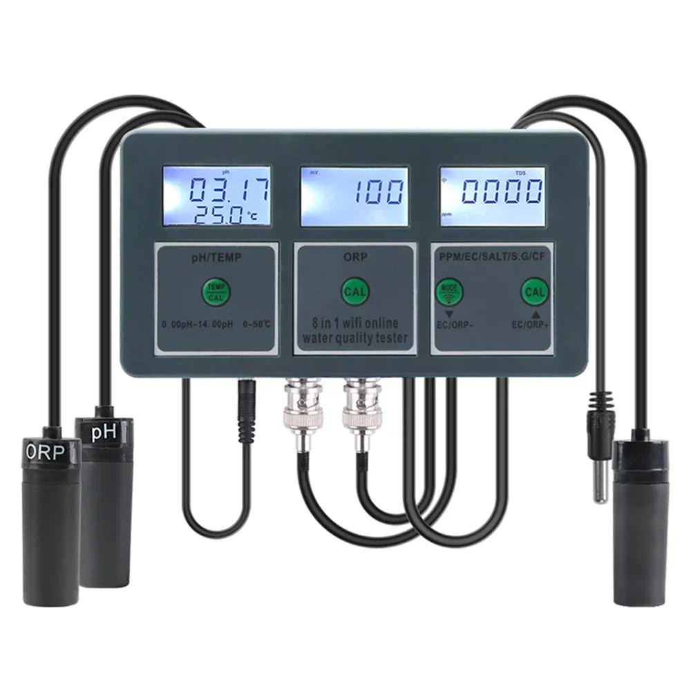 Tuya WiFi 8 In 1 Water Quality Tester &ndash; Smart WiFi Enabled New EU Plug