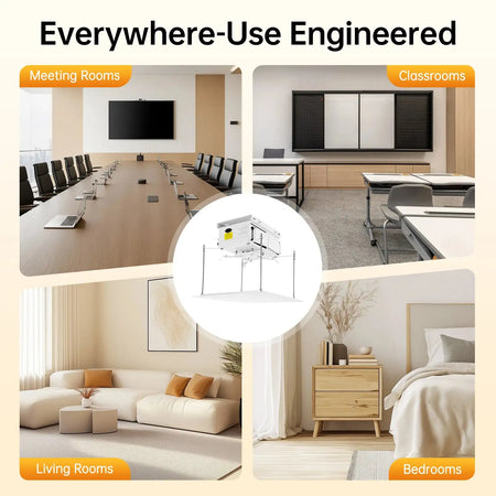 Projector Lift Ceiling Mount &ndash; 22lb Capacity, 24W Remote
