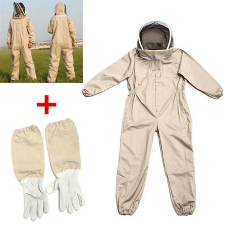 Full Body Beekeeping Suit With Leather Glove &ndash; Ventilated XXL