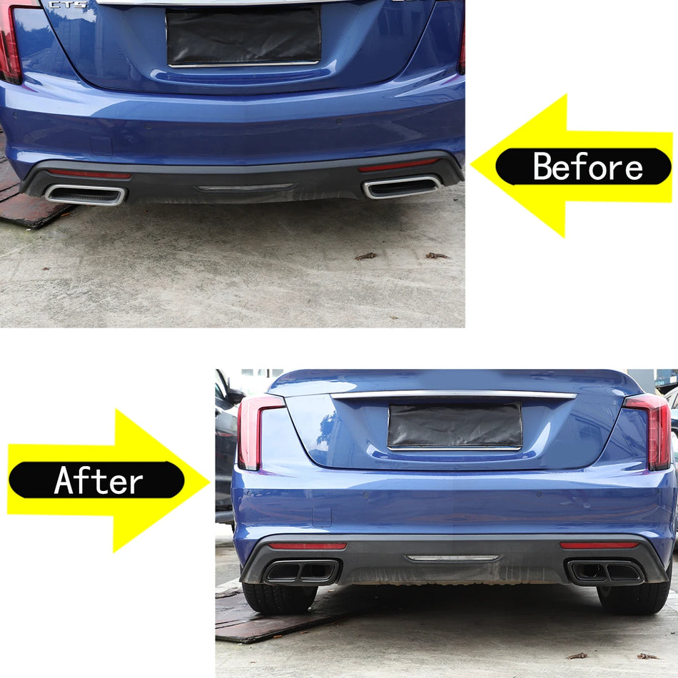 Rostfritt stål avgassystem ljuddämpare kåpa för Cadillac XT4 XT5