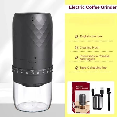 Crearoma Portable Electric Coffee Grinder &ndash; 40 Gear Settings 3AW-Black