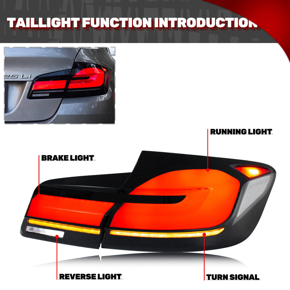 Luces traseras LED de la serie 5 de BMW F10 con intermitentes secuenciales, ABS