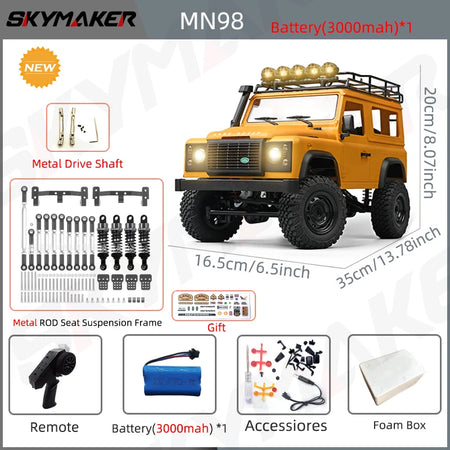 MN99s MN98 1:12 4WD RC Rock Crawler Defender - High Speed, Off-Road Adventure mn98-1B3000-MDS-RS-S