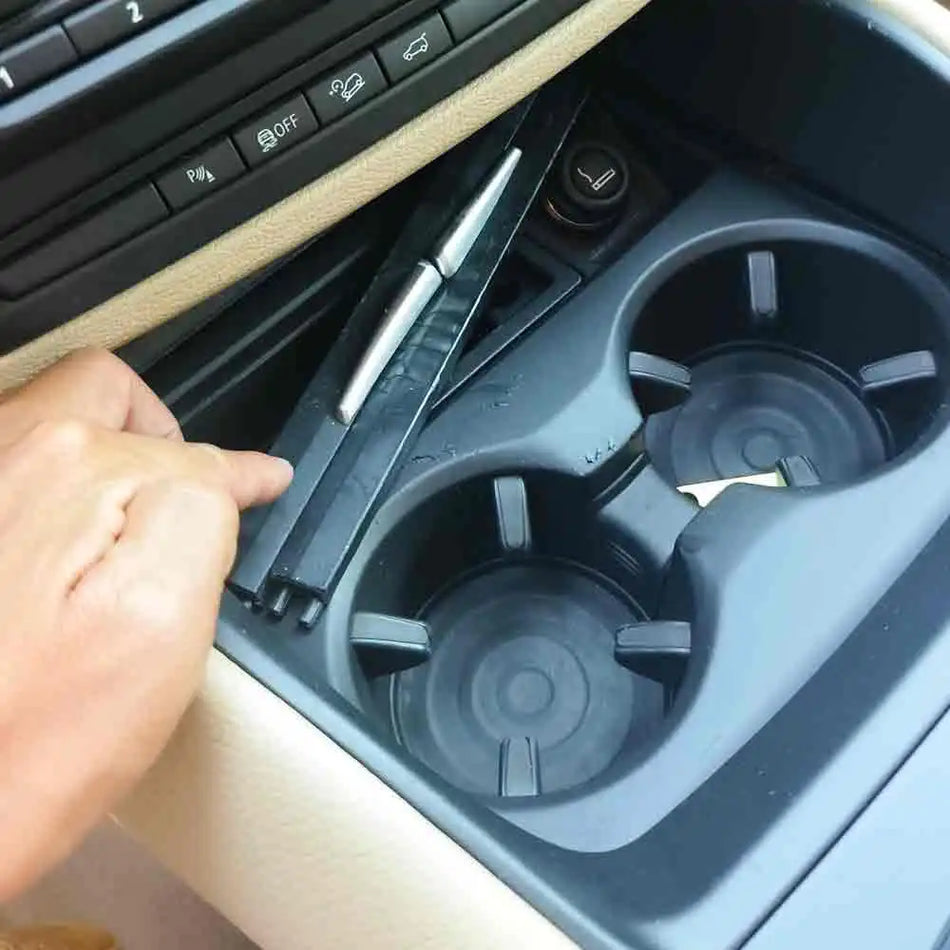 Front Rear Center Console Drink Cup Holder Cover Trim Rolling Curtain For BMW X5 X6 E70 E71 E72 2007-2014