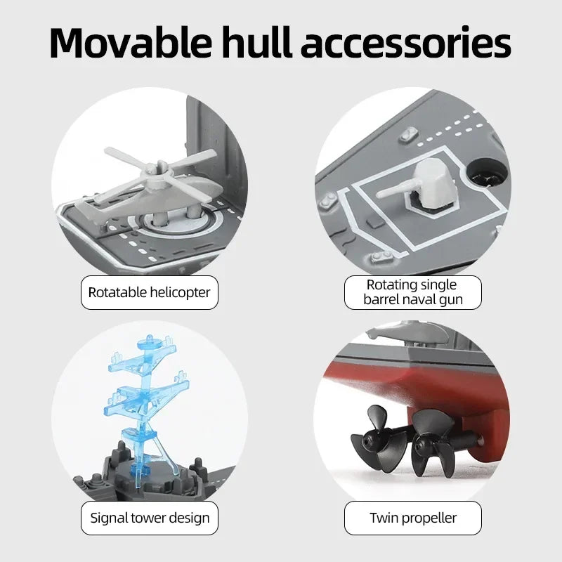 Mini Boat Remote Control Warship &ndash; 2.4GHz Double Propeller Control