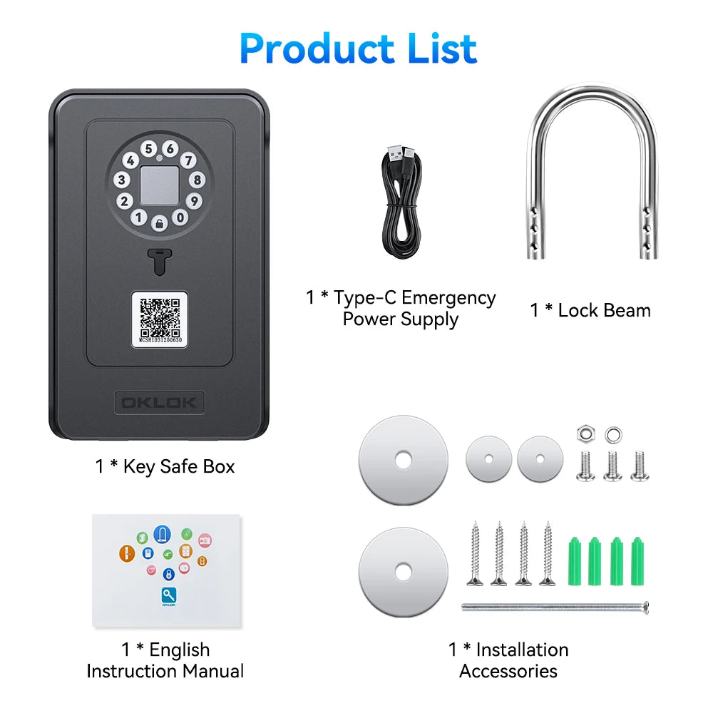 Elecpow Bluetooth Lock Box &ndash; Biometric and Bluetooth Unlock 1 Set Key Box / CHINA