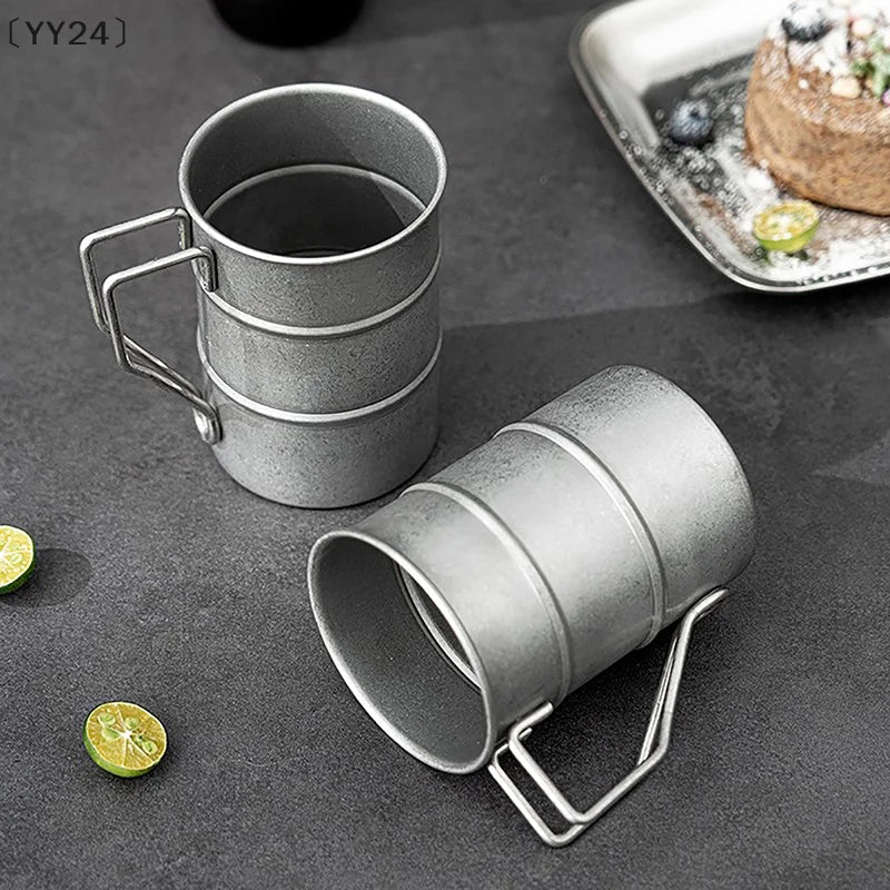 YY24 Retro Old Stainless Steel Beer Mug &ndash; Portable Camping