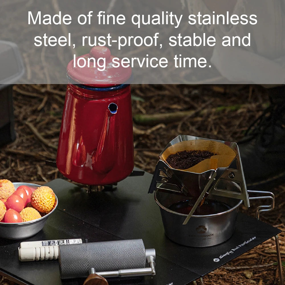 Stainless Steel Coffee Filter Rack Dripper &ndash; Foldable Design