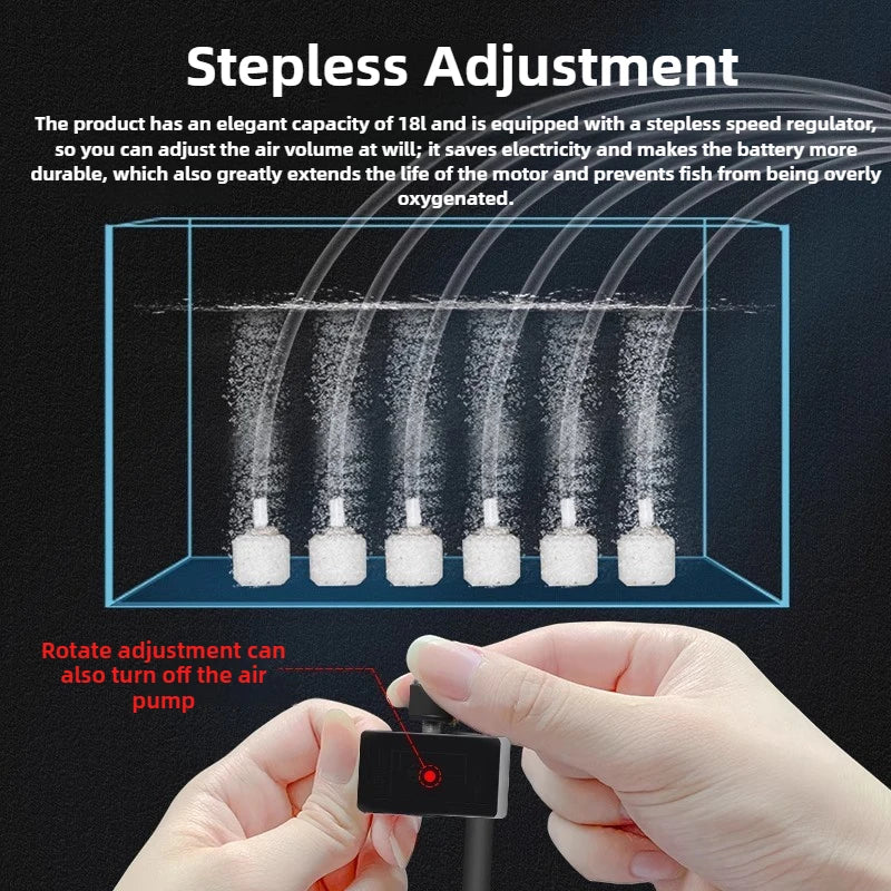 DC 12V Clip-On Oxygen Pump &ndash; High Power Aquarium Aerator