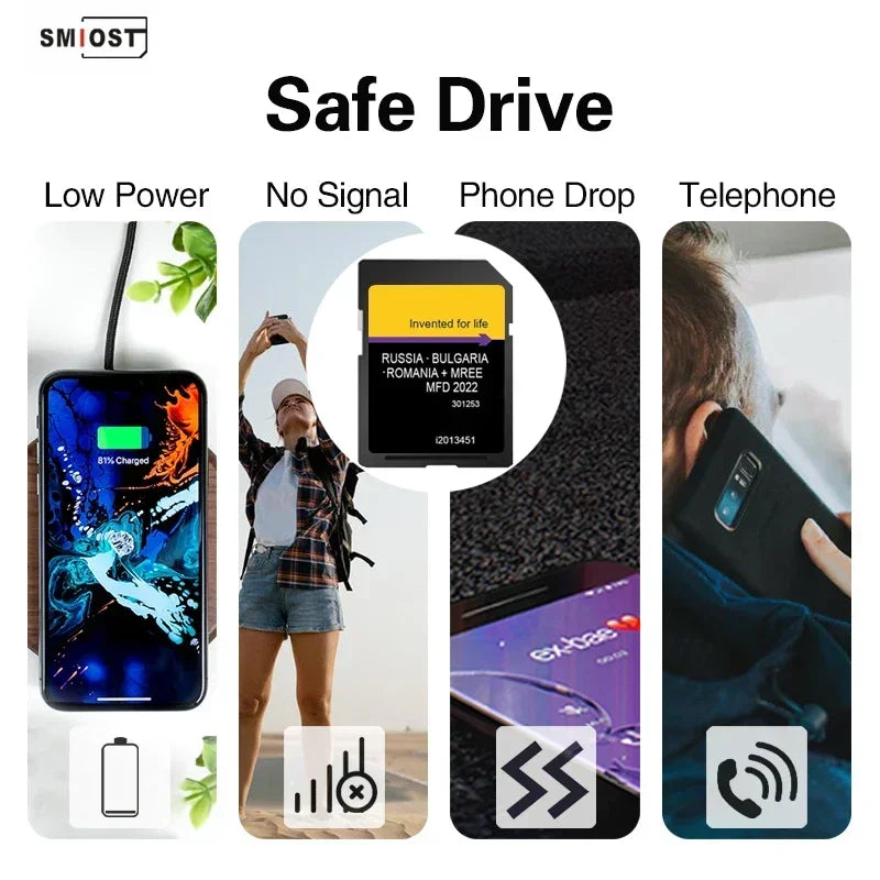 SMIOST Maps East EU Update SD Card &ndash; 8GB High Speed