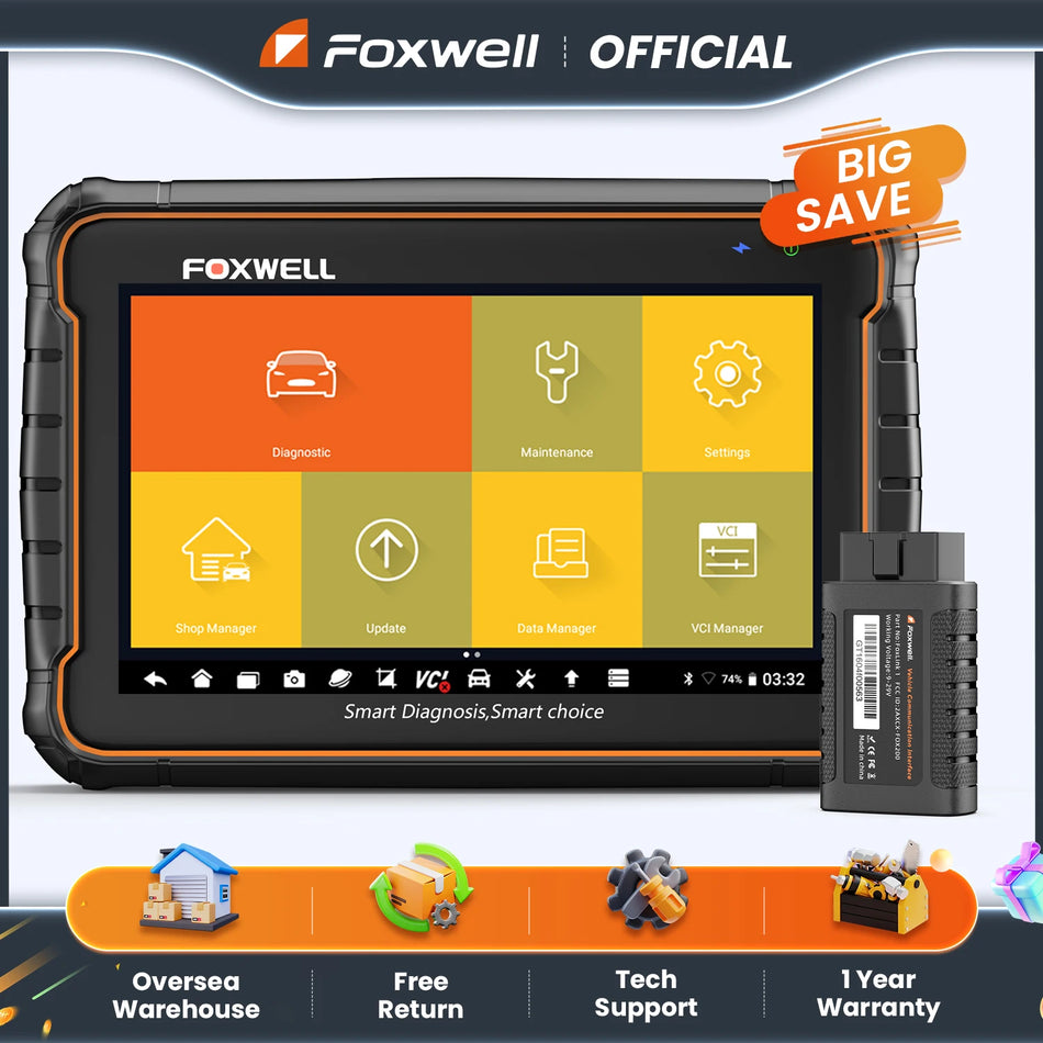 FOXWELL GT60 Strumento Diagnostico OBD2 Scanner Bidirezionale Tutti i Sistemi con Reset EPB AF e Rigenerazione DPF