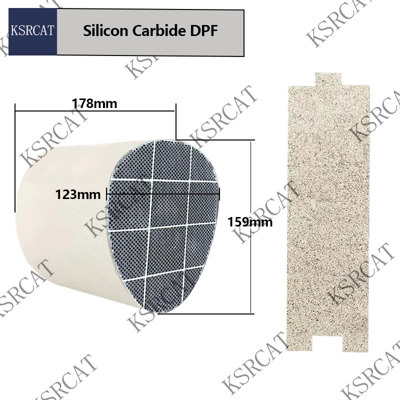 Фильтр DPF из силиконкарбида для дизельных автомобилей 178x159x123mm с высоким потоком