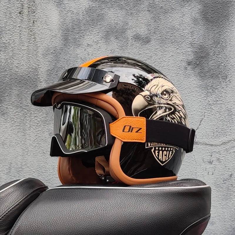 ORZ Retro Half Open Motorcycle Helmet &ndash; Lightweight Comfort