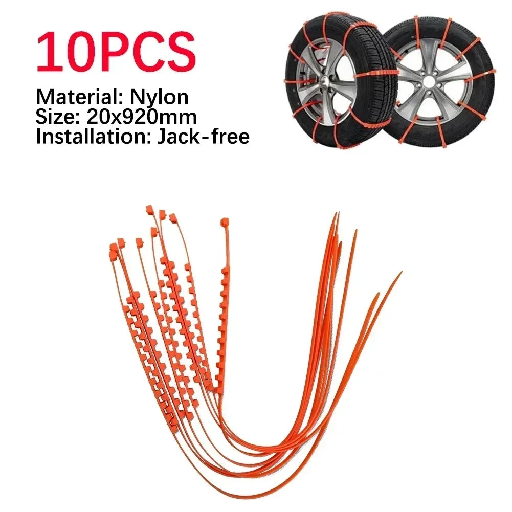 Car Tire Chains Winter Snow Tyre Anti Skid &ndash; Lightweight 10pcs