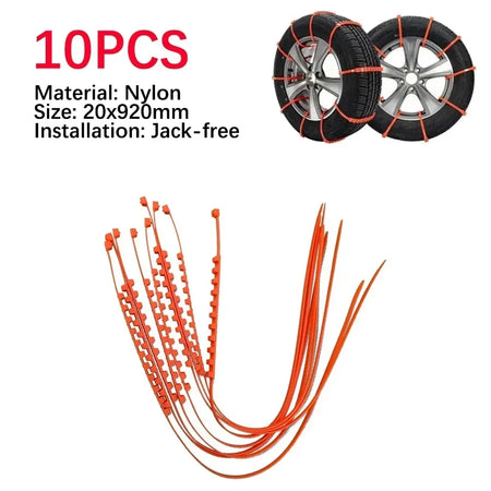 Car Tire Chains Winter Snow Tyre Anti Skid &ndash; Lightweight 10pcs