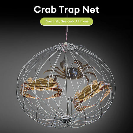 Automatic Fish Crab Trap Net - Durable Steel Wire for Saltwater Fishing