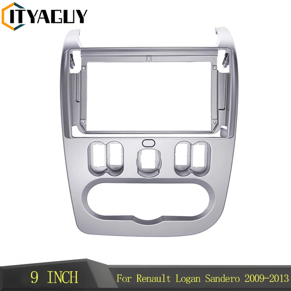 Automobilio radijo rėmas 9 colių ABS plastiko fasadas Renault Logan Sandero 2009-2013 prietaisų skydelio montavimo apvadas