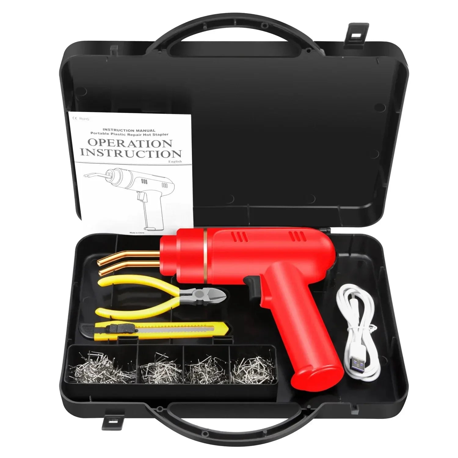 200W Hot Stapler Plastic Welder &ndash; Robust Bumper Repair Kit Red