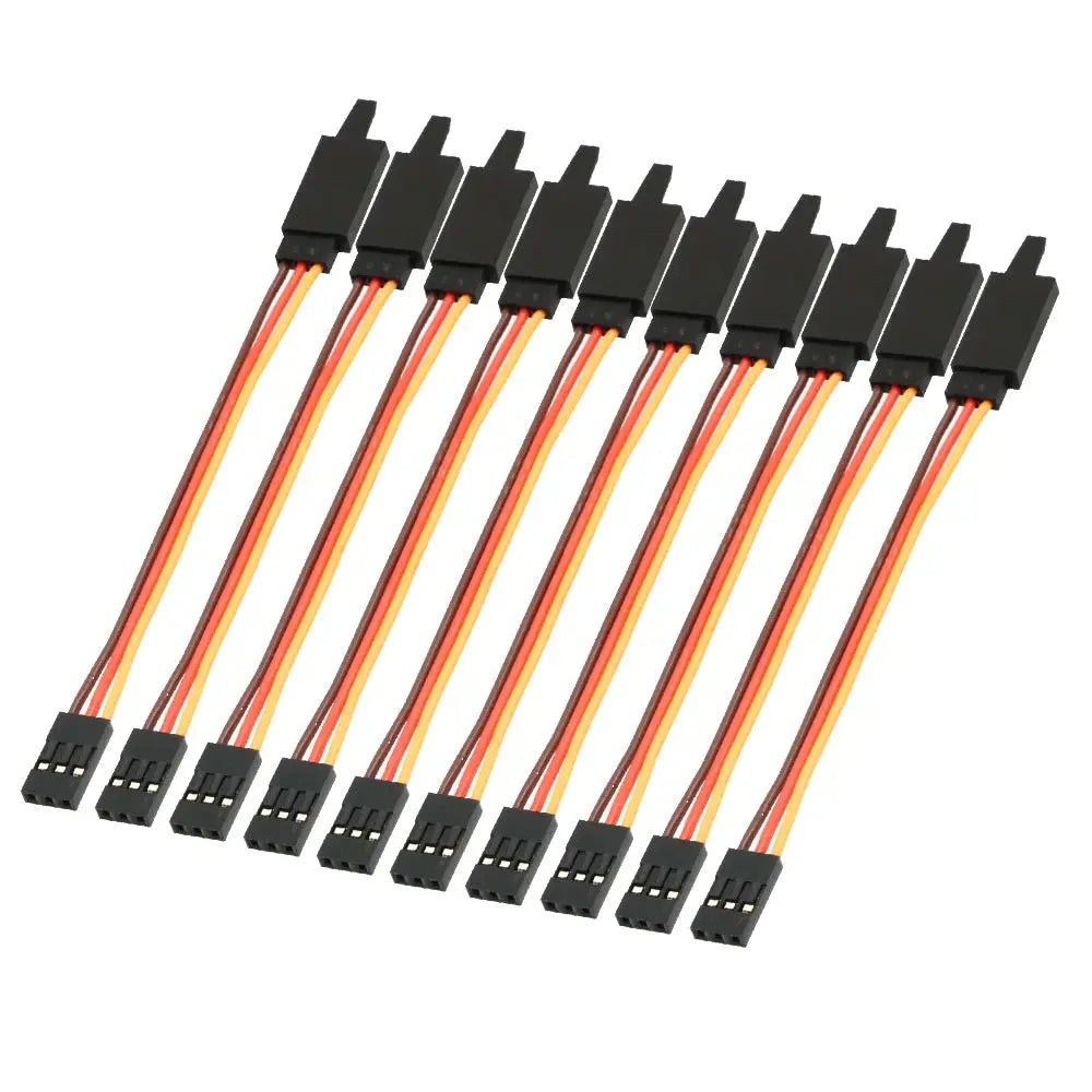 10Pcs 100 /150 / 200 / 300 / 500 / 1000mm Anti-loose 60 Core Servo Extension Lead Wire Cable For RC Futaba JR Male to Female by InterCyprus Trading Ltd