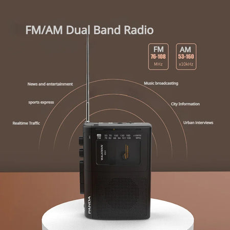 Portable Tape AM FM Radio &ndash; Nostalgic Walkman With Loudspeaker