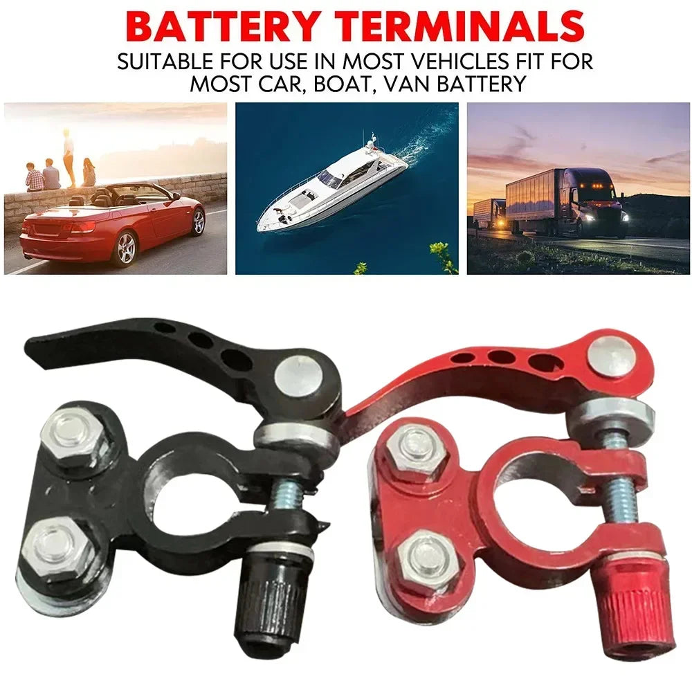 Heavy-Duty Quick Release Car Battery Terminal Clamps - Anti-Rust &amp; Reliable