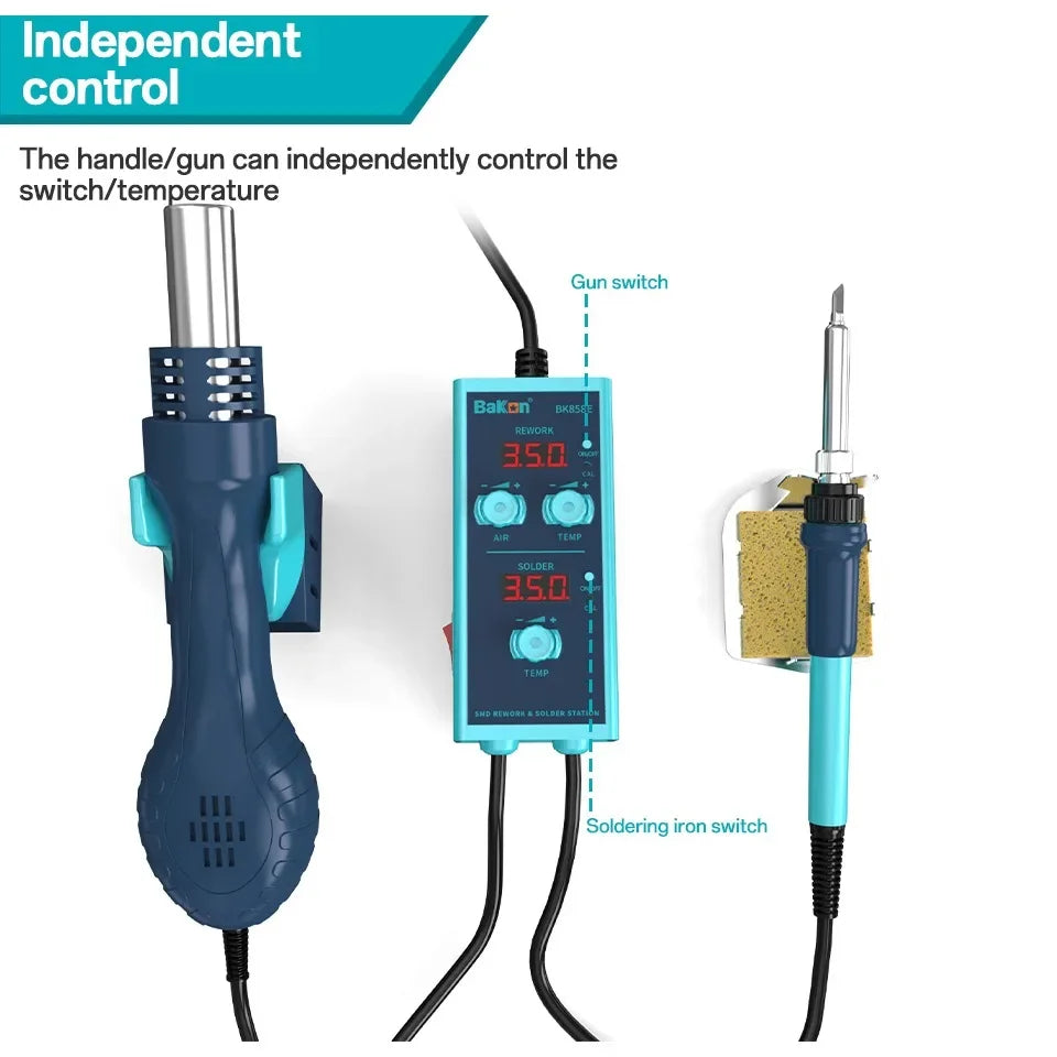 Bakon BK858E 2 In 1 Hot Air Rework Station &ndash; Auto Sleep Mode