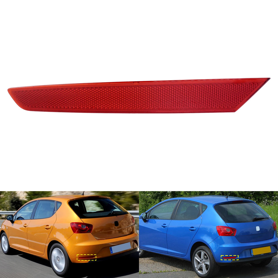 Hinterer Stoßfängerreflektor Ersatz für SEAT Ibiza IV Kombi 2012-2017 links rotes Glas ABS