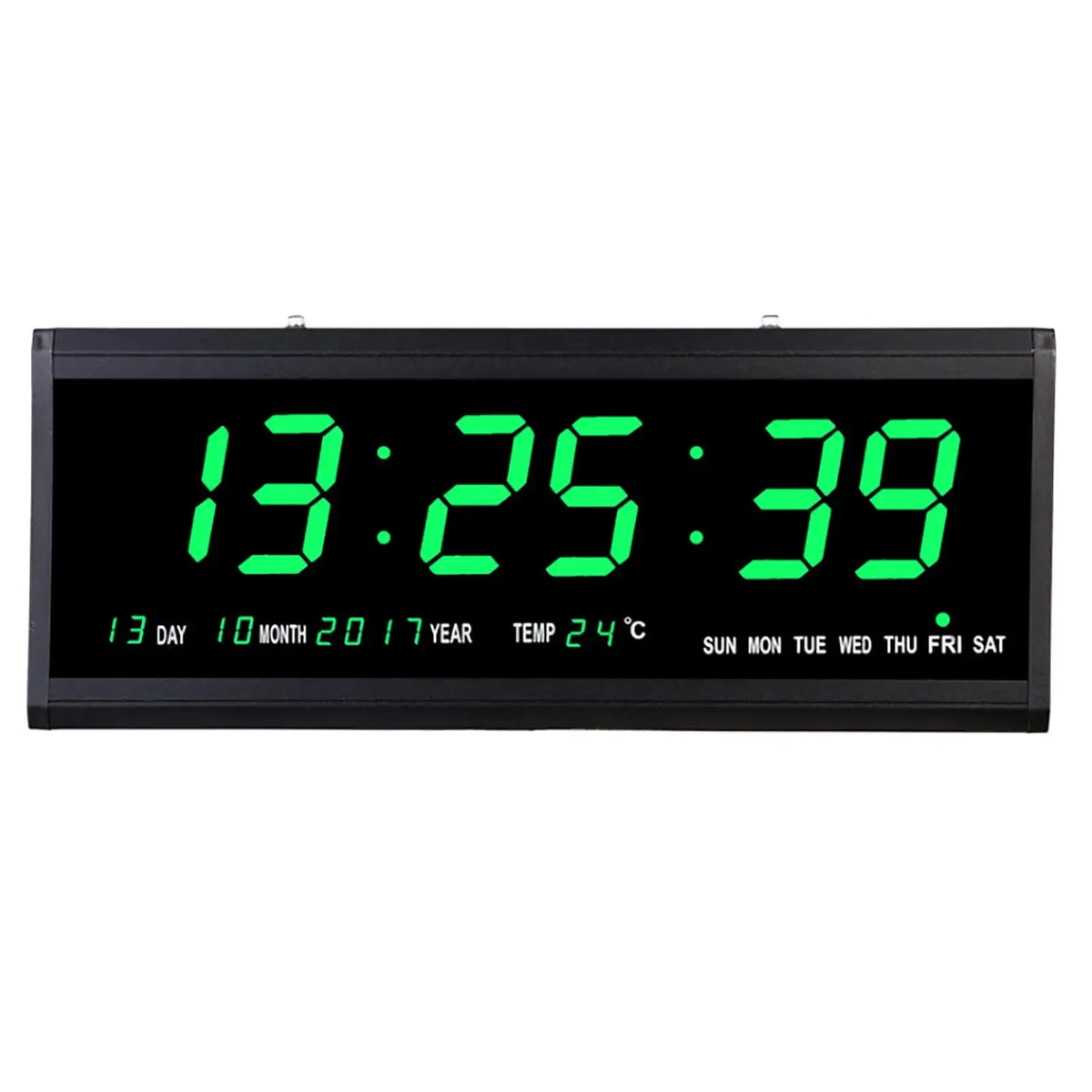 Aluminum Alloy Glass Wall Clock &ndash; Multi-Function LED Display