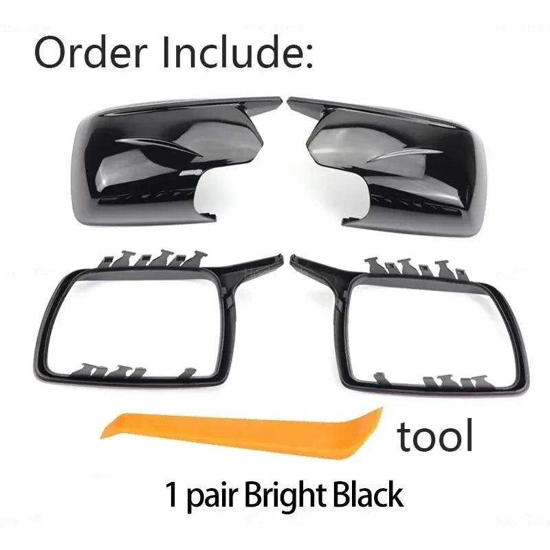 For BMW X3 X 3 E83 2003-2010 Carbon Fiber Look Rear View Mirror Cover Replacement Style Side Wing Mirror Caps with Tool by InterCyprus Trading Ltd