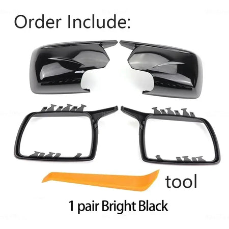 For BMW X3 X 3 E83 2003-2010 Carbon Fiber Look Rear View Mirror Cover Replacement Style Side Wing Mirror Caps with Tool by InterCyprus Trading Ltd
