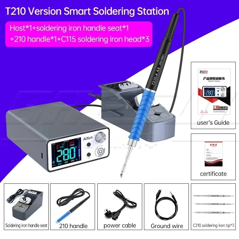 AIXUN T3A T3B Intelligent Soldering Station &ndash; Smart Rework T3B T210 Set 110V