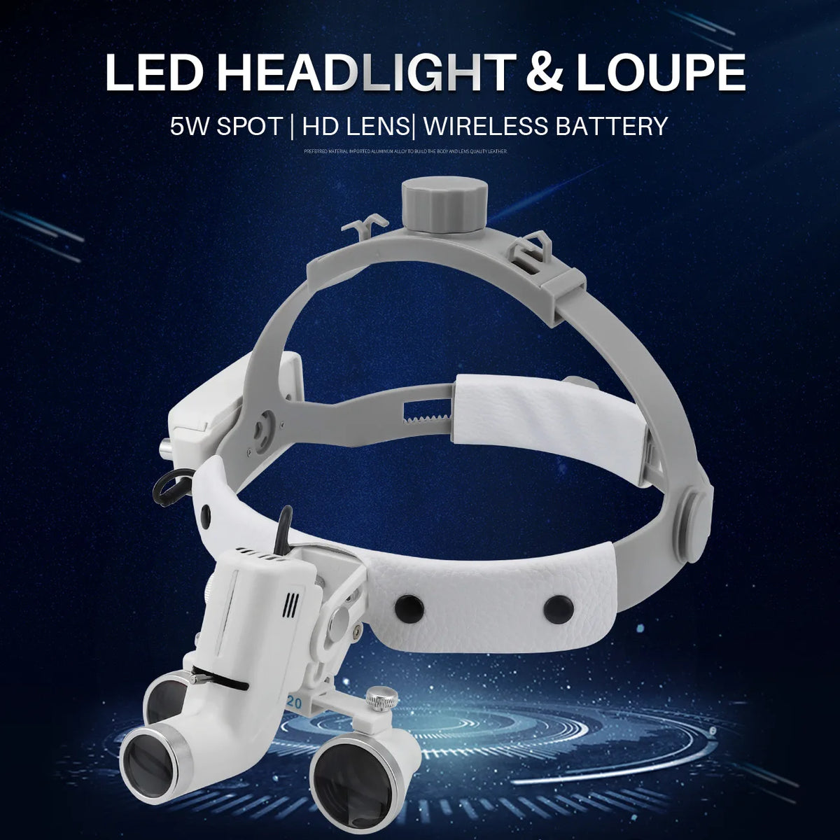 2.5X/3.5X Dental LED Loupes &ndash; Brightness Spot Adjustable