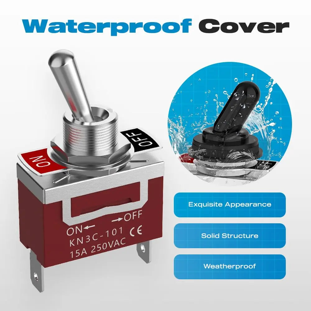 AOKIN Marine Waterproof Toggle Switch &ndash; Heavy-Duty 12V DC Performance