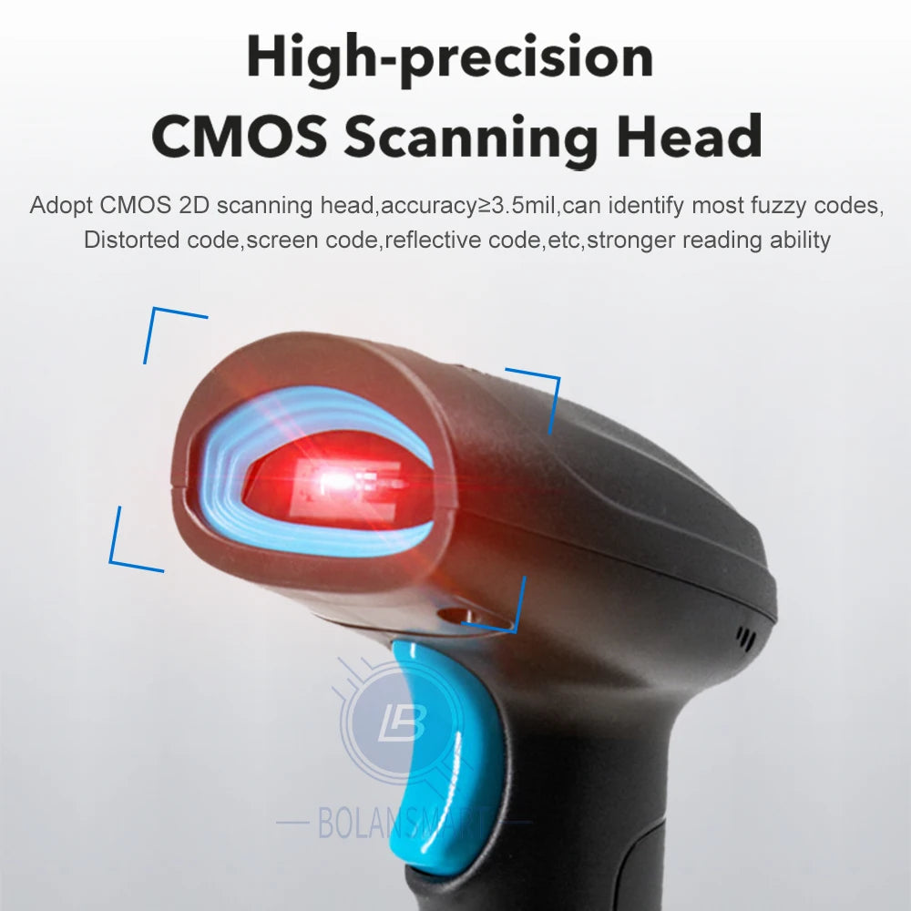 Wired &amp; Wireless 1D 2D Barcode Scanner - Bluetooth, USB, Omni-Directional