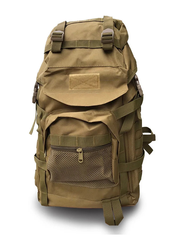 60L Military Backpack &ndash; Molle System For Attachments Khaki